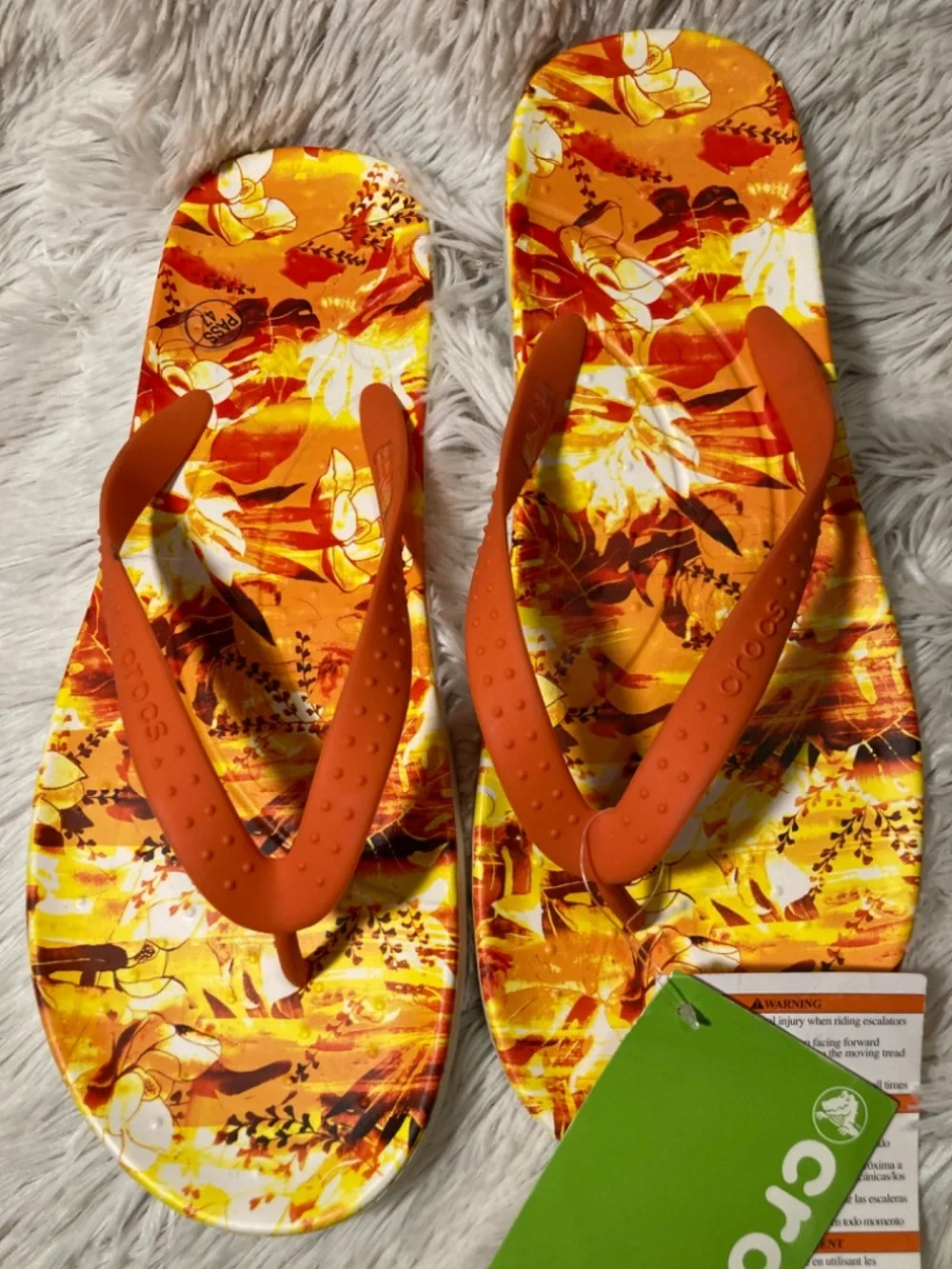 Mens Chawaii Tropical Crocs Flip Flops Size 12